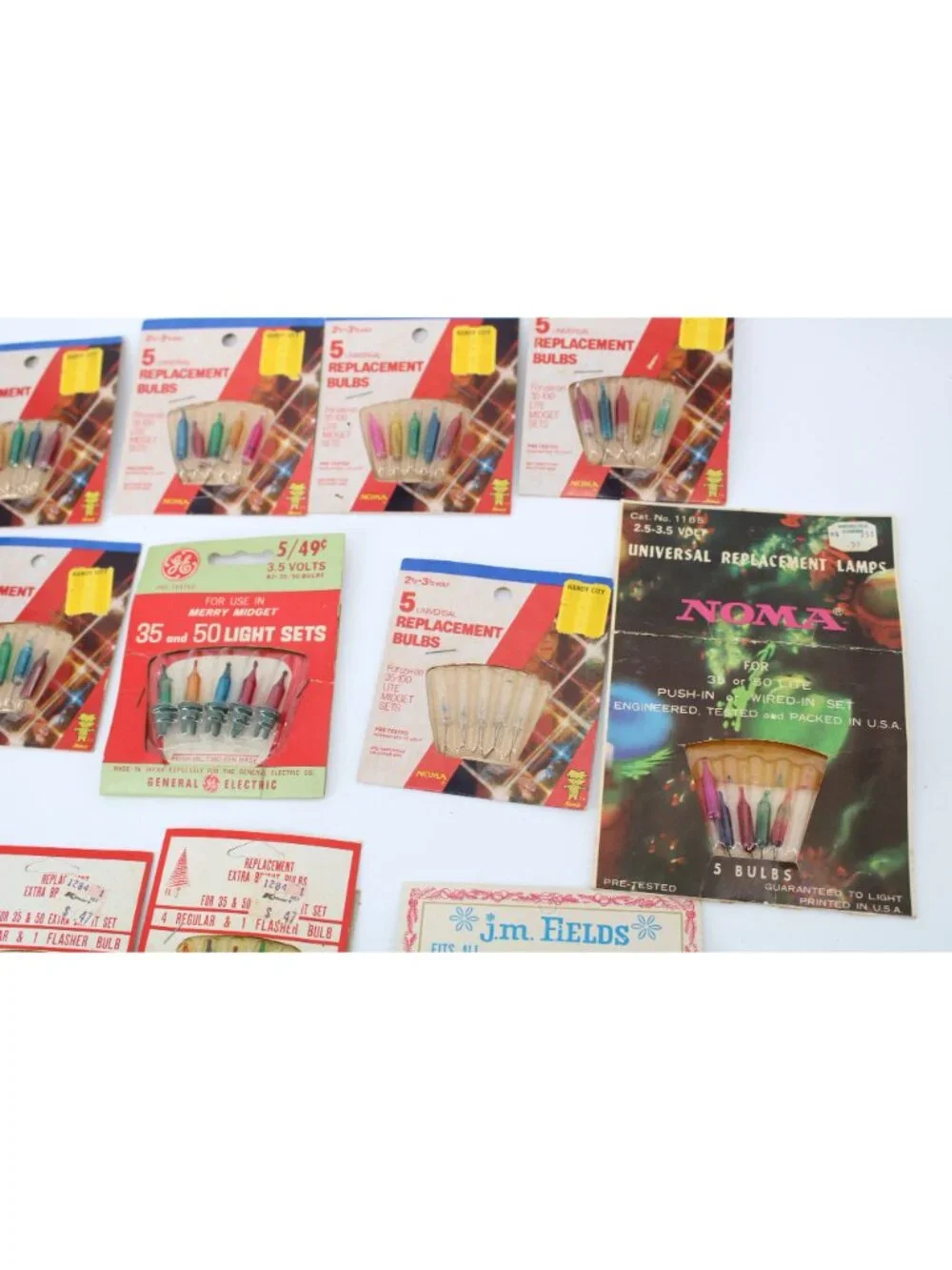 Noma Fields universal replacement bulbs GE midget 13 Vintage Packages 94329